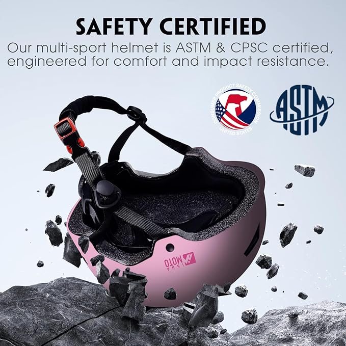 Skateboard Helmet for Adults - Adjustable Certified Safety Adults Helmet for Skateboarding Bike Bicycle Scooter Cycling Skate Skating Multisport Helmets for Women Men Boys Girls Kids Youth