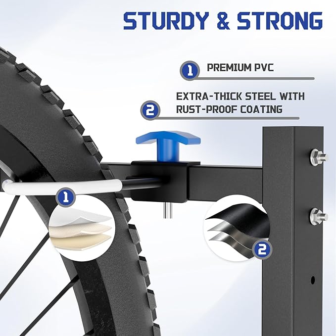 Freestanding Bike Rack with Caster Vertical Bike Storage Stand for Garage Indoor Bicycle Organizer Holds Up to 5 Bikes