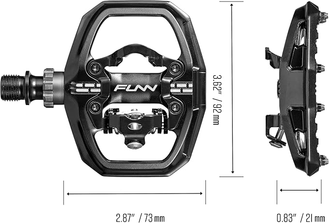Funn Clast Clip-in Pedals with Dual Platform for MTB, Commuting, Touring, SPD-Compatible Clipless Pedal on One Side, Flat Platform on The Other