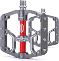 Road/Mountain Bike Pedals - 3 Bearings 9/16” Aluminum Alloy Bicycle Pedals - Mountain Bike Pedal with Removable Anti-Skid Nails