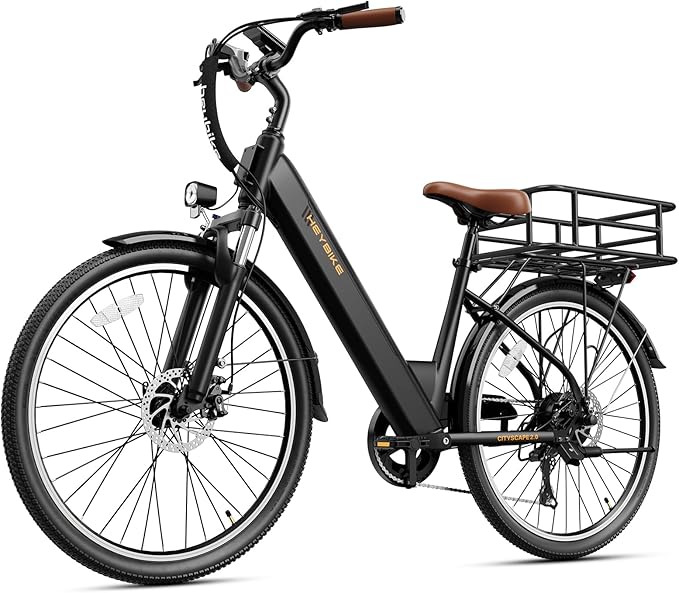 Heybike Cityscape 2.0 Electric Bike for Adults with 1200W Motor Peak, 468Wh Removable Battery, up to 50Miles 24MPH 26" Electric Commuter Bike with 7-Speed, UL Certified