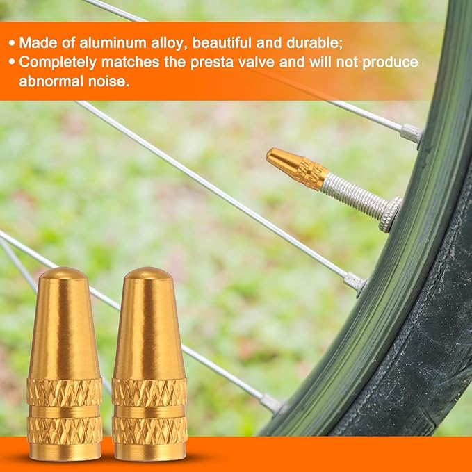 HARFINGTON Bike Valve Caps Anodized Aluminum Road Bicycle Air Tire Valve Caps Dust Caps for MTB Road Racing Bicycle
