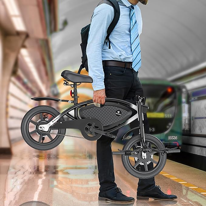 Vivi PONY01 Electric Bike, 14" Electric Bicycle for Adults and Teens Peak 500W Motor 48V 374.4WH Battery, Max 40 Miles Range(Pedal-Assist) & Top 20 Mph, Cruise Control, SGS Certified to UL2849