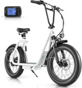 Caroma 819W Foldable Electric Scooter Adults, 20" Fat Tire Electric Bike with 500Wh Battery, Up to 30Miles & 20MPH, Adult Electric Bicycles for Commuting with Basket&Adjustable Seat