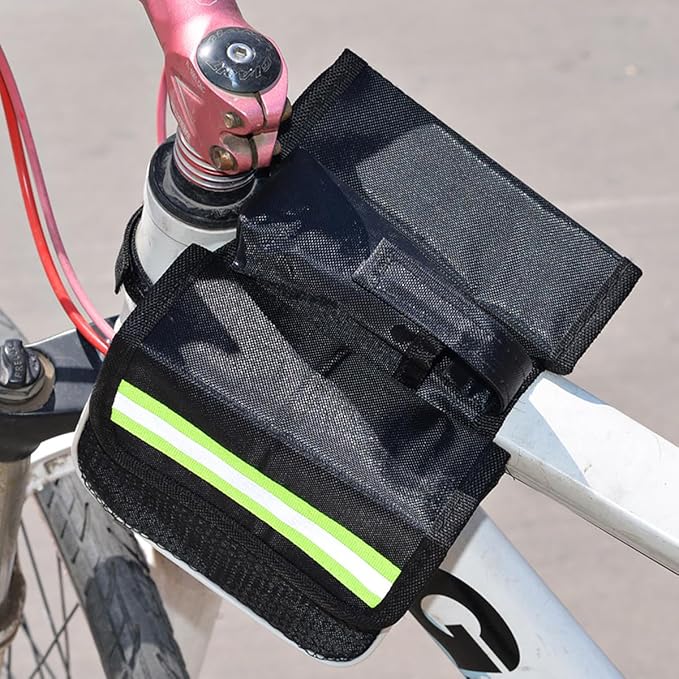 VICASKY 2pcs Bike Bag Front Frame Pack Waterproof Bicycle Top Tube Storage Pouch Large Capacity Cycling Handlebar Bag for Mountain Bike Riding Accessories