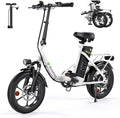 isinwheel U4 16" Folding E Bike for Adults Electric Bike with Suspension, 10.4Ah Battery, 500W Motor, 19mph Top Speed, Step Through Adult Electric Bicycles, Mini Commute Ebike for Adults and Teens