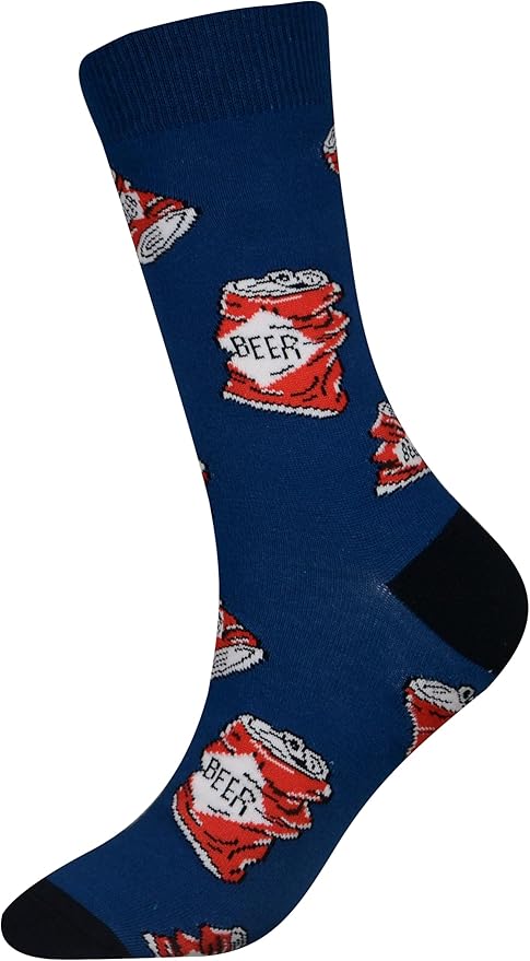 Cansok Men's 2/4 Packs Fun Crazy Novelty Dress Crew Socks