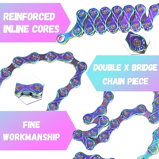 Rainbow 11 Speed Bike Chain, 1/2" x 11/128" 116 Links for Road Bike Mountain Bike (11 Speed Chain)