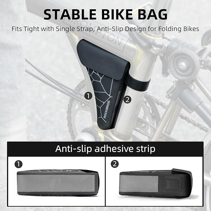 ROCKBROS Bike Frame Storage Bag, Waterproof Bicycle Triangle Pouch for MTB and Road Bikes – Lightweight, Secure Storage for Phone, Tools, and More