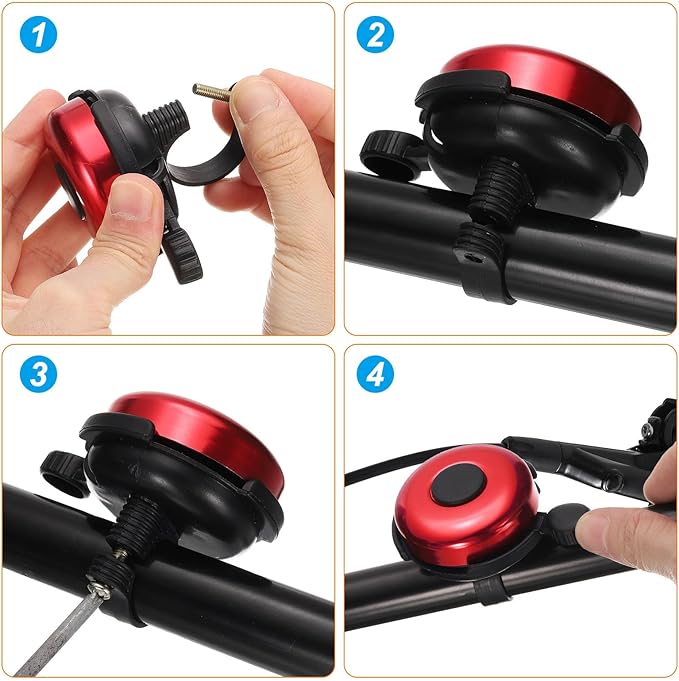 HARFINGTON Bike Bell Aluminum Classic Bicycle Bell with Loud Crisp Clear Sound Bike Ring Bell Bike Accessories for Adults Children Road Mountain Bike