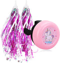 U-LIAN Kids Streamers and Bike Bell for Girls-1 Pack Flower Bicycle Bell with 2 Pack Handlebar Streamers Scooter Tassels for Children's Bike Accessories