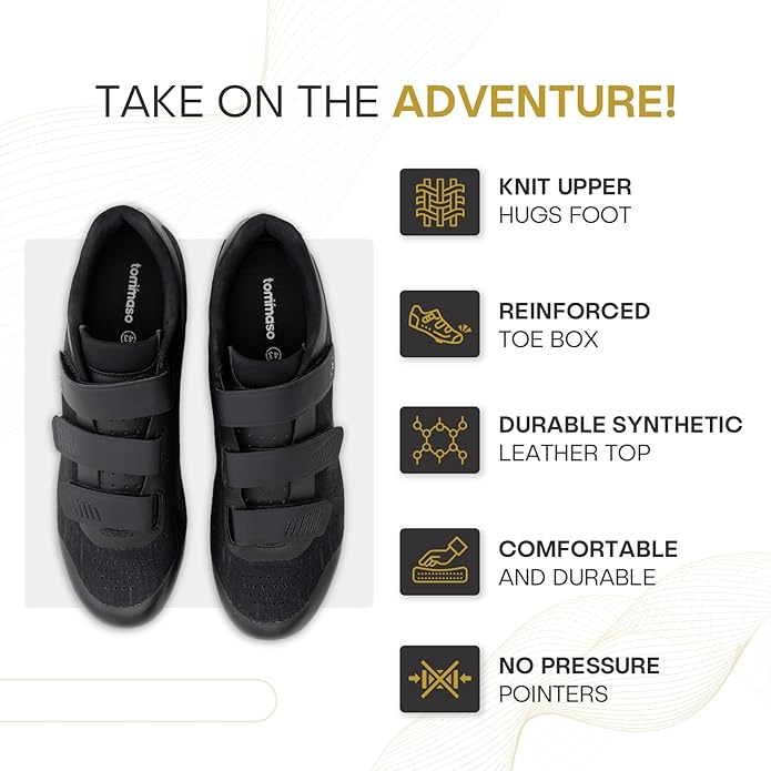 Tommaso Strada Mens SPD & Peloton Shoes—2 in 1 Cycling Shoes—Install Your Own Delta or SPD Cleats for Spin Bikes, Indoor Cycles or Most Mens Bicycles—Explore Bike Accessories