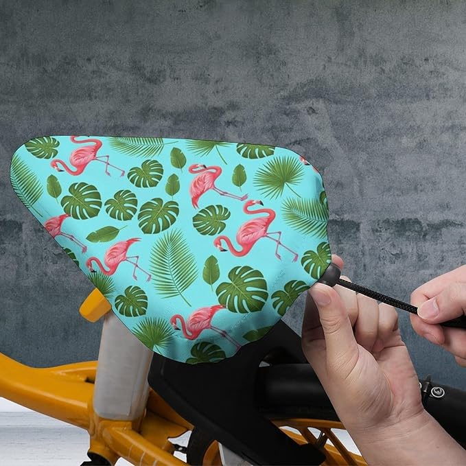 Adjustable Exercise Bike Seat Cover, Soft Cushion Indoor Outdoor Dust Resistant Protection