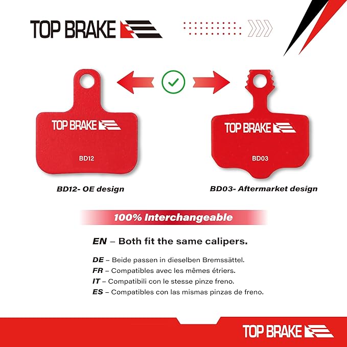 TOP BRAKE Disc Bike Brake Pads Compatible with SRAM Level Ultimate/T/TL/TLM B1, Force eTap AXS, Red eTap AXS (Gen. 2) | MTB eMTB Gravel Cross-Country(XC) Racing Trail