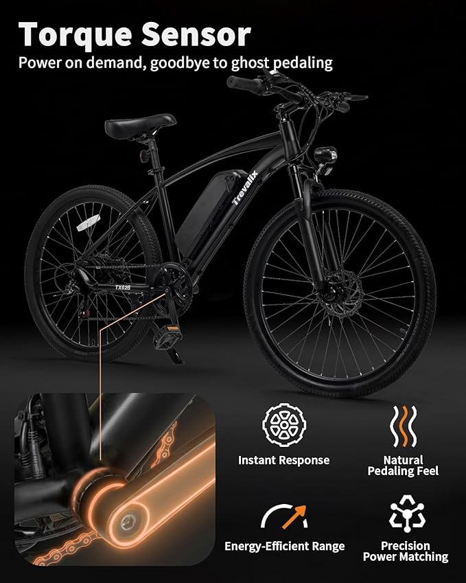 Electric Bike for Adults, 50/74 Miles 20 MPH Mountain EBike, Cadence/Torque Sensor with 500W Peak E Bike, 10.4/15.6Ah Removable Battery, 26“ Puncture-resistant Tires bike with Shimano 6-Speed