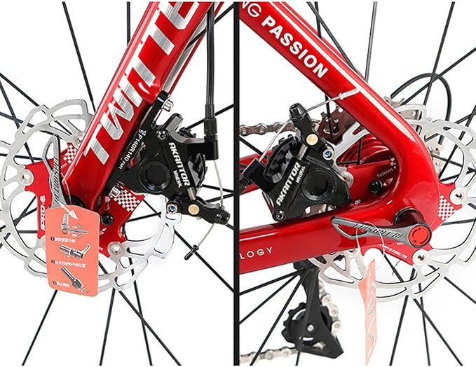 FukkeR Mountain Bikes Aluminum Alloy Hydraulic Brake Set Fit for Mountain Bikes BMX XC Trail Ebike Bicycles Disc Brakes Kit with 140 Rotors and Caliper PM/is Adapter