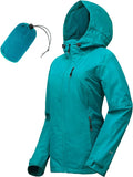 33,000ft Packable Rain Jacket Women Lightweight Waterproof Raincoat with Hood Cycling Bike Jacket Windbreaker