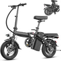 Electric Bike for Adults and Teens, Folding Ebike,Commuter City Foldable E Bike with 560W Motor and 48V 10Ah Battery, 24MPH Speed Pedals Assist, Dual Disc Brakes,14" Compact Electric Bicycle