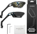 ROCKBROS Newest Bike Mirrors Handlebar Mount Rearview Mirror HD Blast-Resistant All-round Angle Adjustable Retractable Bicycle Mirror for E-bike （21-26mm Handlebar）