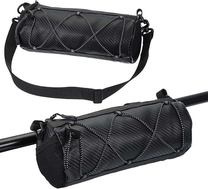 PATIKIL Bike Handlebar Bag, 2.5L Bicycle Frame Bag Waterproof Bicycle Front Pouch Accessories for Outdoor Cycling Mountain Road Bikes, Black