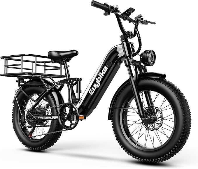 Electric Bike for Adults, 48V 20Ah Battery,1500W Peak Motor Step Thru Ebike 80+ Miles Max Range, 20x4.0 Fat Tires,Max 30Mph Electric Mountain Bike for All Terrain, Ideal for Commute, Off-Road