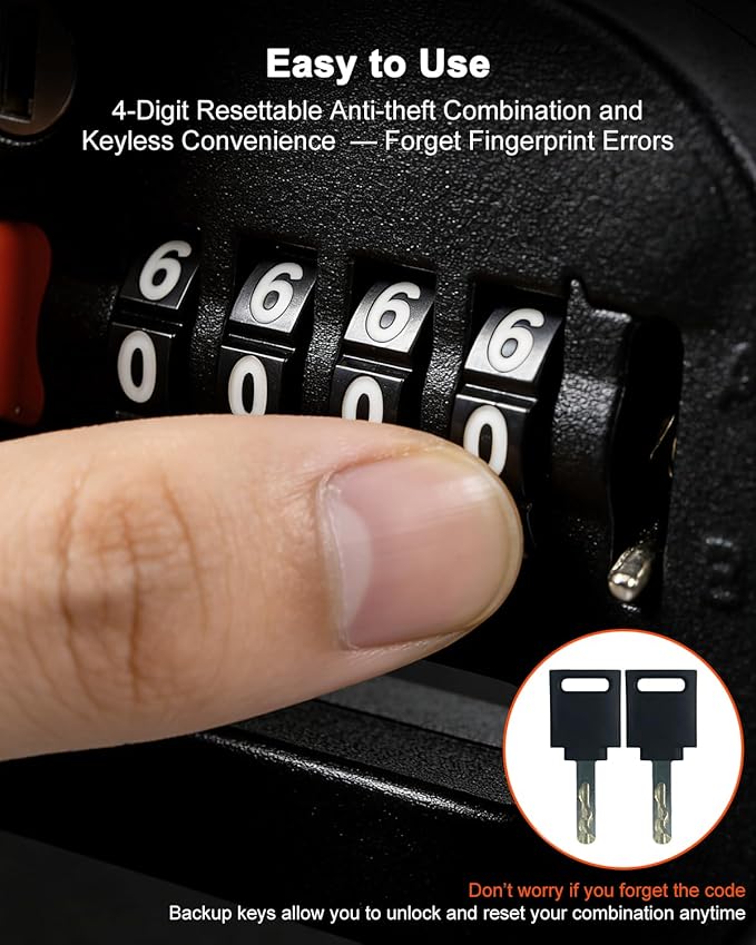 Motorcycle Disc Brake Lock, Motorcycle Locks Anti-Theft High Security 4-Digit Code Wheel Brake Lock Waterproof Alloy with Reminder Cable and Keys for Motorbike, E-Bikes, Scooters, Mountain Bike