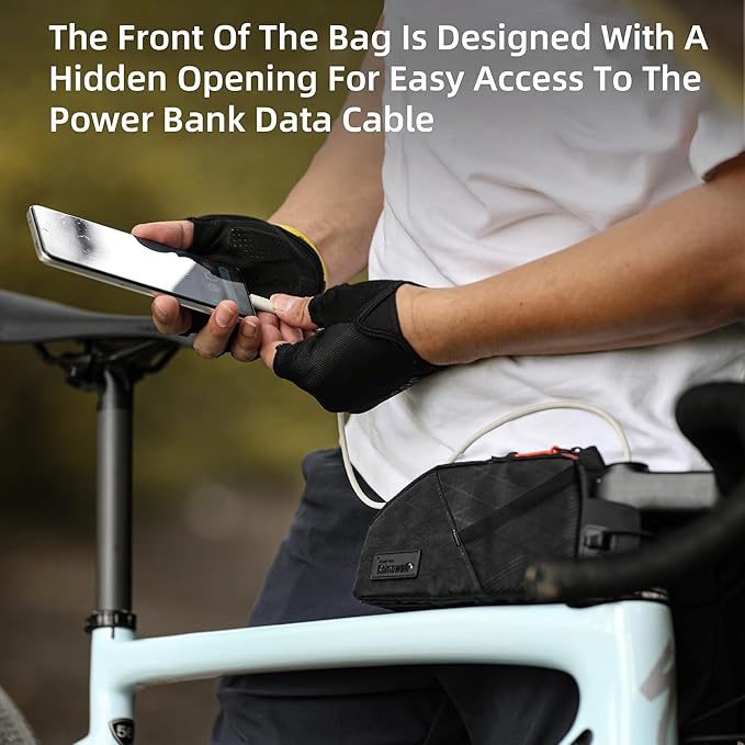 Bike Top Tube Bag Bicycle Front Frame Bag Top Tube Bike Bag 1.2L with Dual Side Mesh Pockets Perfect for MTB Road Bike Cycling Commuting and Outdoor Adventures