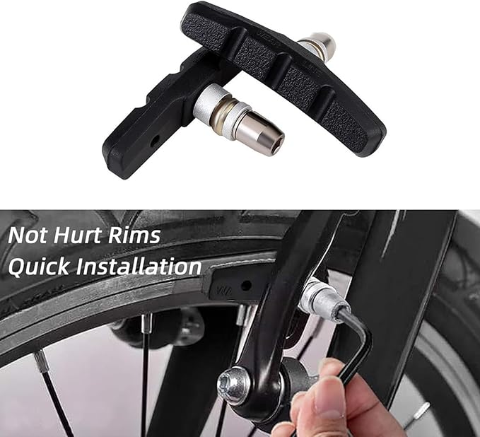 Bike Brake Pads Set, 3 Pairs Black Bike Brake Pads, Professional V-Brake Blocks for Mountain & Road Bicycles, 70mm for MTB Mountain Bicycle Universal V-Brake Blocks