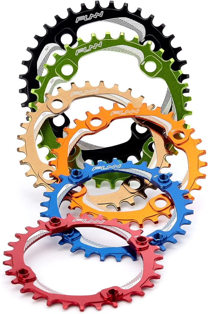 Funn Solo Narrow Wide Chainring for 9 10 11 12 Speed Chain, Fits 104mm BCD Interface Crankset, Single Speed Bike Chain Ring for MTB, BMX Bike, Gravel Bike and Road Bike