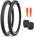 MEGHNA Bike Tire 20/24/26/27.5 inch Foldable Replacement Cruiser Bike Tire Mountain Bike Groove Anti-Slip with Tire Lever for Kids Hybrid Bike