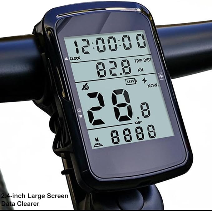 GPS Bike Computer, 2.4 Inch Large Screen Wireless Cycling Computer with 1200mAh Battery and Multi Satellite Support, for Mountain Bike Road Cycling