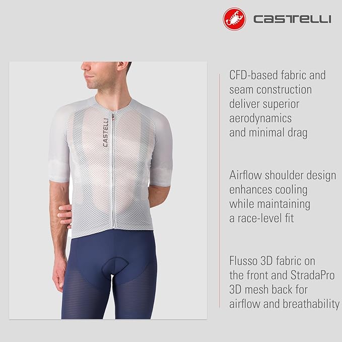 CASTELLI Men’s Climber’s A/C Jersey, Quarter Length Sleeve, Full Zip, Road Cycling & Gravel Biking Jersey with UV Protection