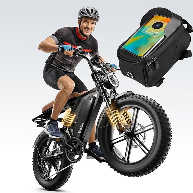 TST Electric Bike for Adults, 1500W Peak Motor 32MPH Off-Road Ebike, 48V 15AH Removable Battery, 20x4.0 Fat Tire E-Bike with Dual Suspension, APP & LCD, UL 2849 Certification
