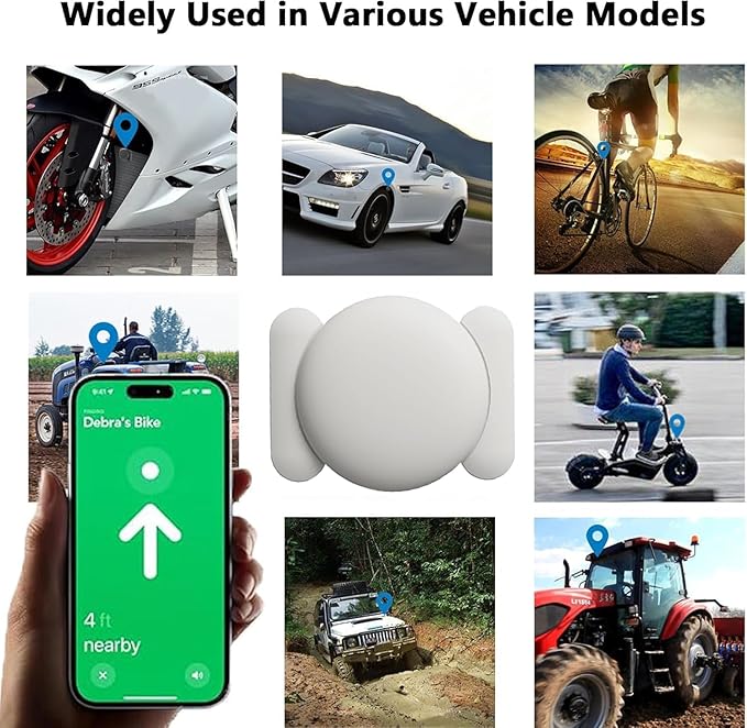 GPS Tracker for Vehicles,Real Time Car Tracker Work with Apple Find My(iOS Only),No Subscription Global Coverage Car Locator with Magnetic Case (White,1PCS)