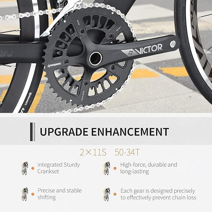 SAVADECK Carbon Road Bike, Windwar5 Carbon Fiber Frame 700C 25C Tire Racing Bicycle with Shimano 105 22 Speed Groupset Ultra-Light Bicycle for Men/Women