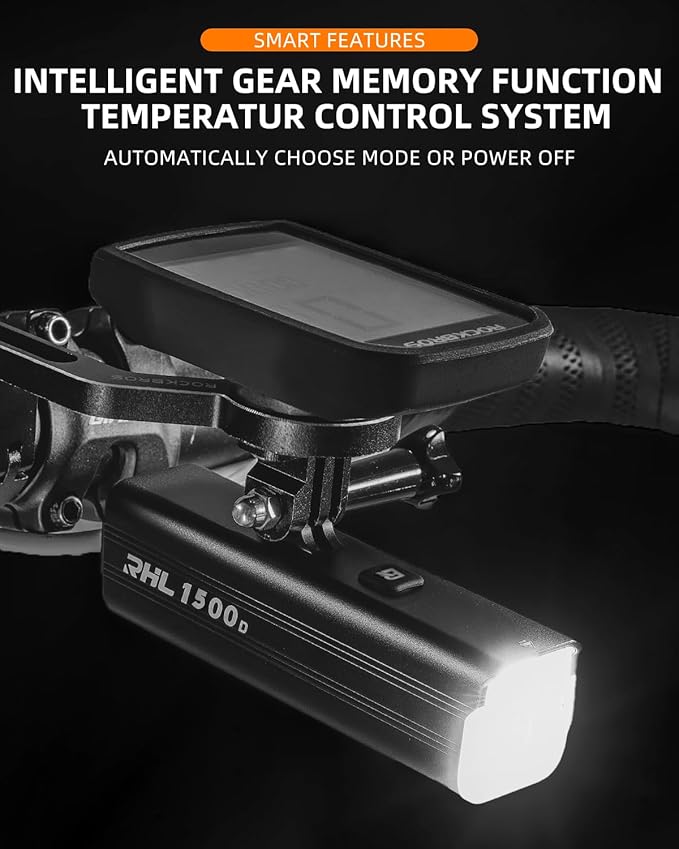 ROCKBROS Bike Light Compatible with Bike Out-Front Mount Rechargeable Bicycle Headlight Front Lights for Night Riding