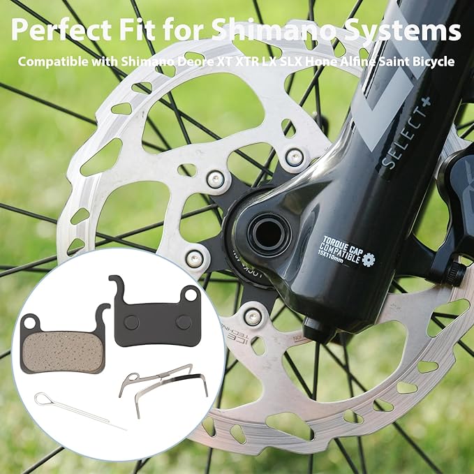 6 Pairs Bike Brake Pads Compatible with Shimano Deore XT XTR LX SLX Hone Alfine Saint Bicycle Disc Brake Pads Replacement Ebike