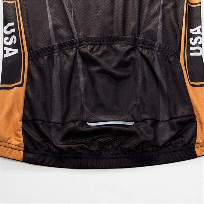 JPOJPO USA Cycling Jersey Men Short Sleeve Bike Shirts Biking Jersey Summer American Bicycle Tops with 3 Pockets Reflective