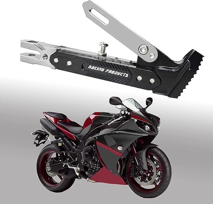 Universal Motorcycle Kickstand Accessories Motor Scooter Modified CNC Aluminum Alloy Adjustable Tripod Holder Kickstand Foot Side Support Stand Motor Scooter Motorbike Motocross Dit Pit Bike