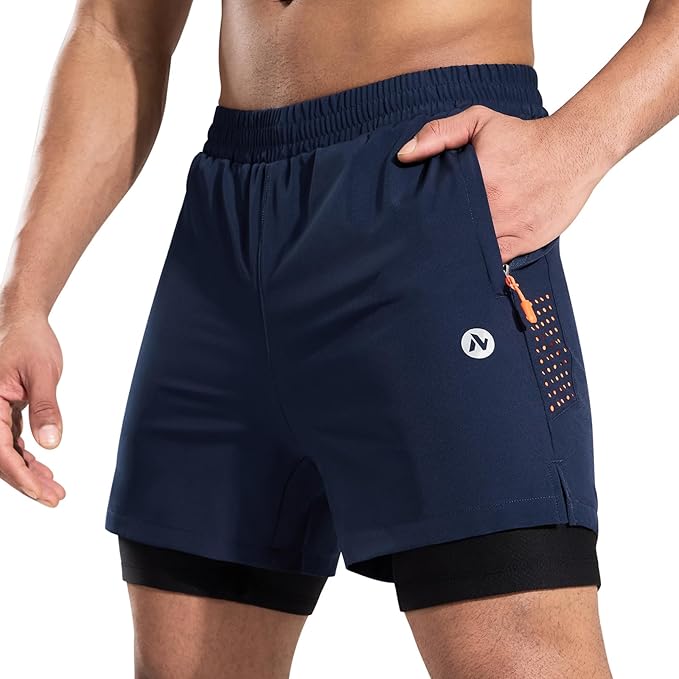 Nepest Men's Mountain Bike Shorts 4D Padded Cycling Bicycle Biker Riding Loose-fit Gel Padding MTB Shorts Zipper Pockets