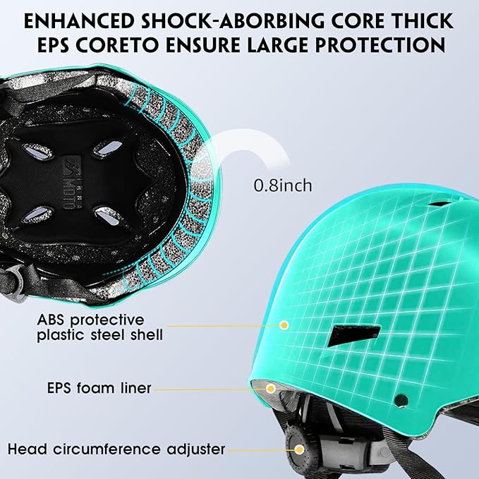 Skateboard Helmet for Adults - Adjustable Certified Safety Adults Helmet for Skateboarding Bike Bicycle Scooter Cycling Skate Skating Multisport Helmets for Women Men Boys Girls Kids Youth