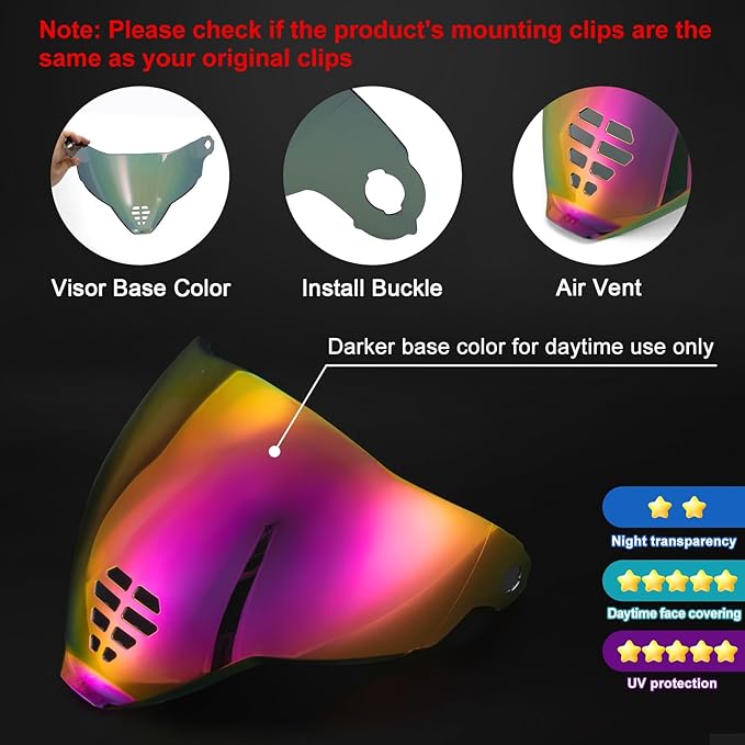 PSLER IC-06 visor- Icon Airflite Face Shield Motorcycle Helmet Visor Accessories Replacement for Icon Airflite IC-06,Deep Rose Red