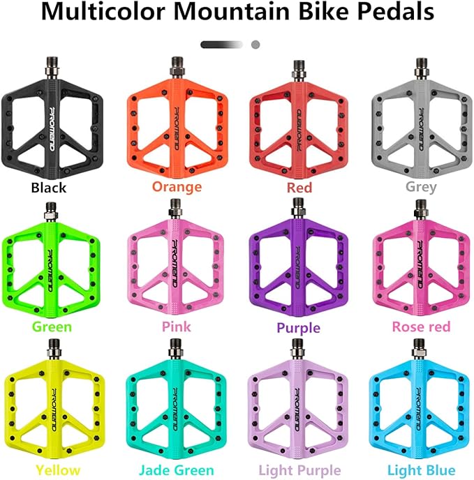Mountain Bike Pedals - Durable Nylon DU Bearing Platform Pedals for MTB and BMX