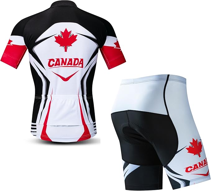JPOJPO Cycling Jersey Men Set Bike Shirt Kit Short Sleeve Clothing Tops+5D Padded Shorts Summer Breathable Quick-Dry S-3XL
