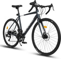 700c x 28c Road Bike with Drop Bar, 16 Speed Road Bicycle, Lightweight Aluminum Frame, Racing Bike with Dual Disc Brake for Men Women Adults, Ideal for High-Intensity Riding