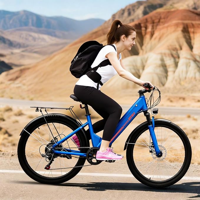 ZNH 750W|1000w Electric Bike for Adults, 48V 13Ah Removable Battery, 26" Electric Mountain Bike, Up to 60 Miles, 7-Speed Ebike, Hydraulic Suspension, LCD Display, UL2849 Certified, TUV