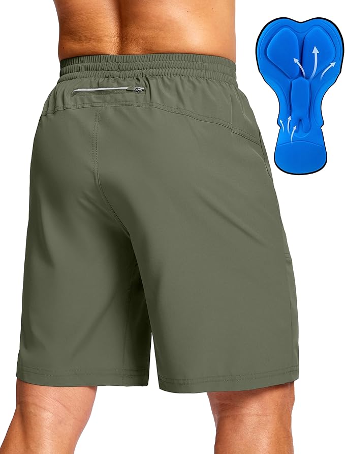 Bikewa Men's Mountain Bike Shorts 4D Padded Baggy Bicycle Biking Riding Lightweight Cycling Shorts with Zipper Pockets