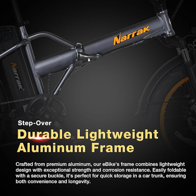 Fat Tire Folding Electric Bike, 48V & 624Wh Lithium Removable Battery, Peak 1100W Brushless Motor, Max Speed 20Mph, M5 Large LCD Display, Suspension, Step-Over/Thru Frame