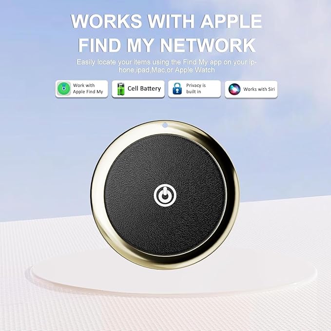 Tracker Item Finders Work for Apple Find My (iOS Only) APP GPS Tracker Tag for Dogs Cats Luggage Keys Backpack Satchel (Black, Card & Tracker)