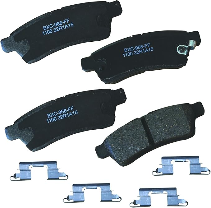 Bendix Premium SBC1100 Ceramic Rear Brake Pads for Nissan Frontier 2024-2005, Xterra 2015-2005, Suzuki Equator 2012-2009